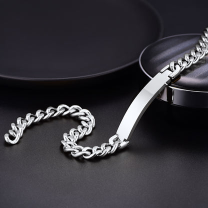 Silver personalized text choker chain necklace for men 10mm