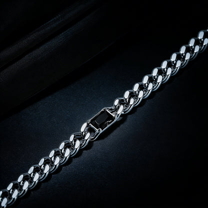 7mm Cuban Link Choker Necklace with Birthstone for Men Women