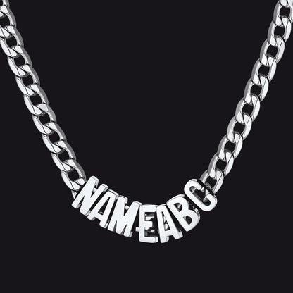8MM Custom Name Cuban Chain Necklace for Men