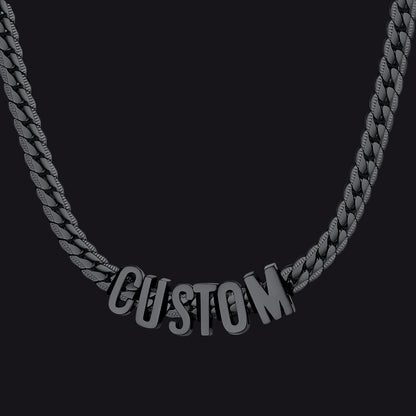 Personalized 8MM Cuban Chain Name Necklace for Men – Black