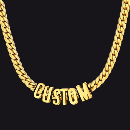 Personalized 8MM Cuban Chain Name Necklace for Men – Gold