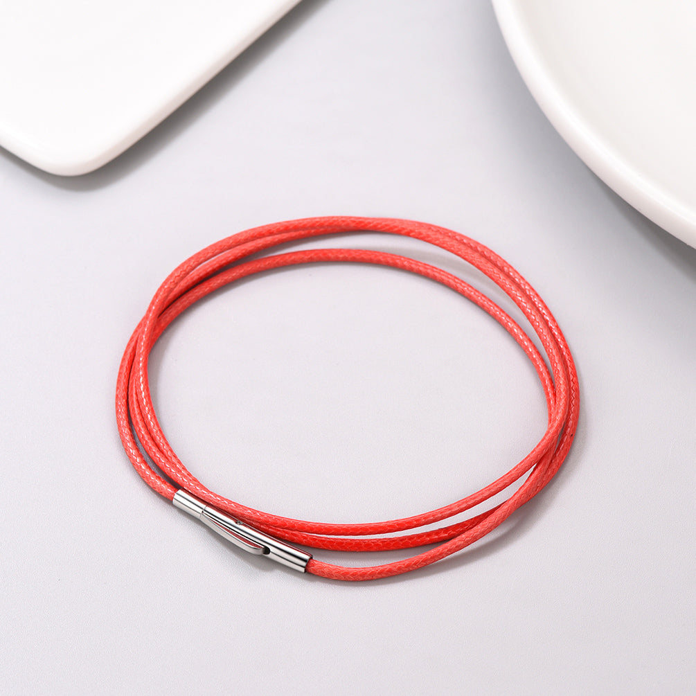 2/3mm Width Red Leather Chain Necklace for Men Women