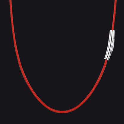 2/3mm Width Red Leather Chain Necklace for Men Women