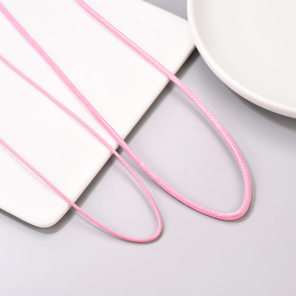 2/3mm Width Pink Braided Leather Necklaces for Women