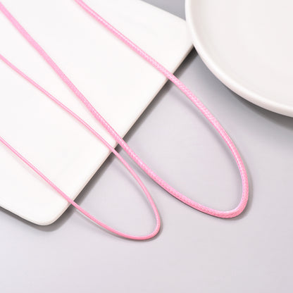 2/3mm Width Pink Braided Leather Necklaces for Women