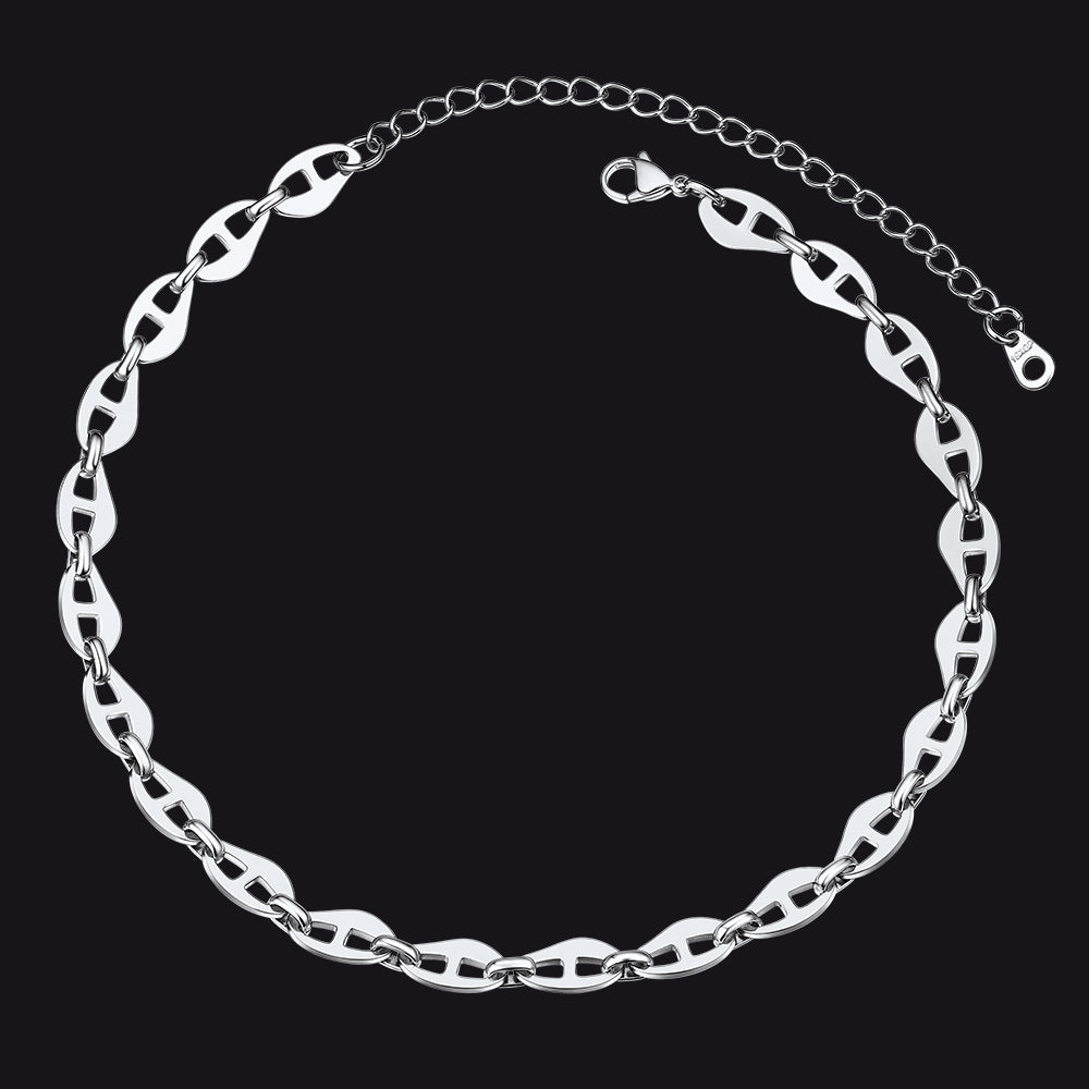 7.5MM Anchor Chain Link Choker Necklace for Men - FaithHeart Jewelry