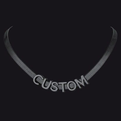 5MM personalized name choker chain necklace for men