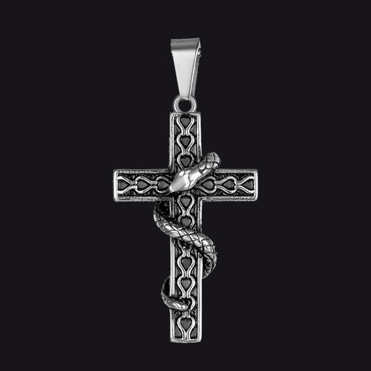 Snake Cross Pendant FaithHeart Jewelry