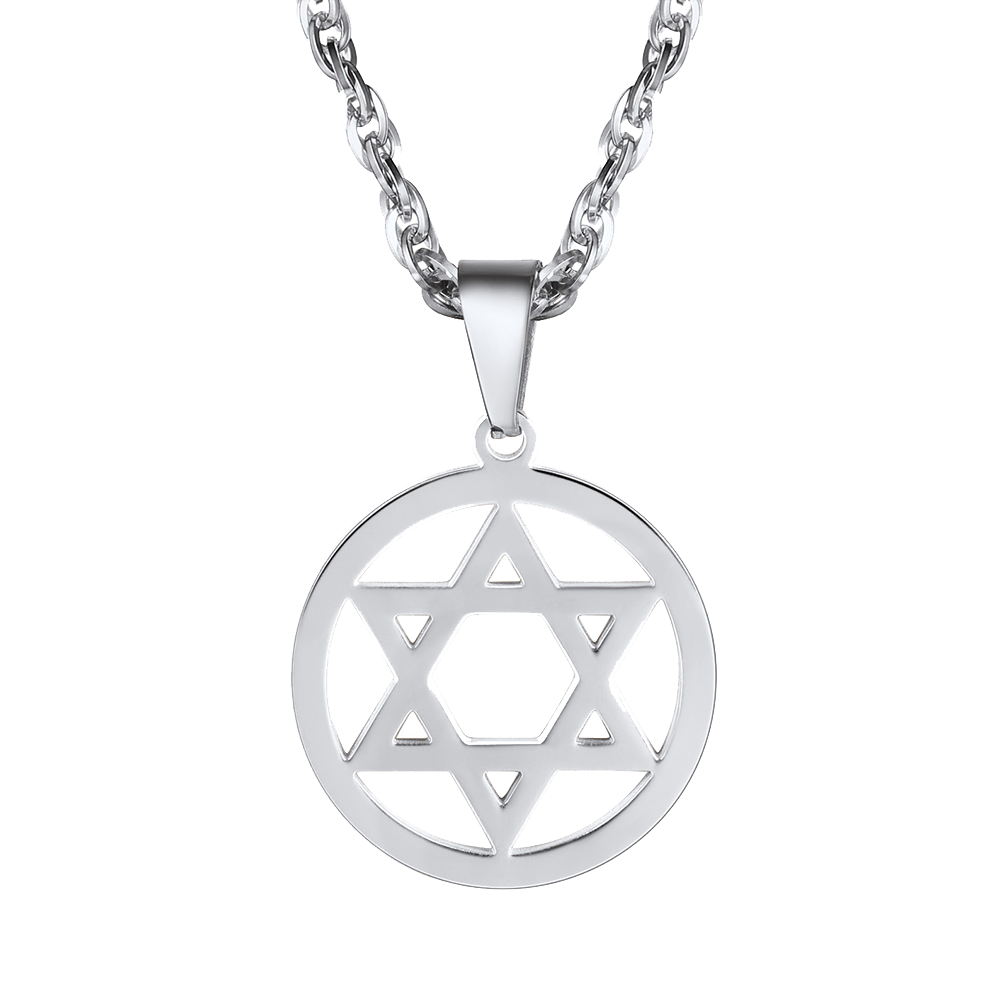 FaithHeart Jewish Star of David Stainless Steel Pendant Necklace FaithHeart Jewelry