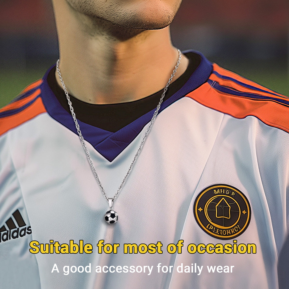 Soccer Football Necklace Lucky Charm for Men Ball Fans