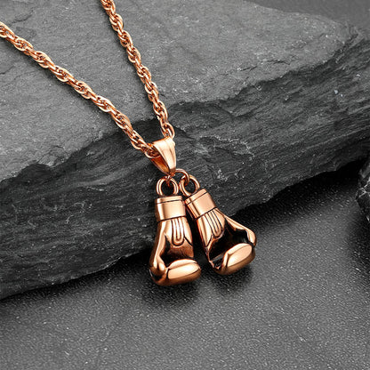 Boxing Gloves Pendant Bodybuilding Necklace for Men Boys