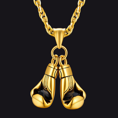 Boxing Gloves Pendant Bodybuilding Necklace for Men Boys