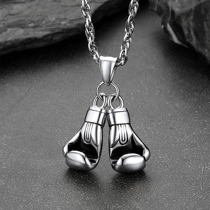 Boxing Gloves Pendant Bodybuilding Necklace for Men Boys