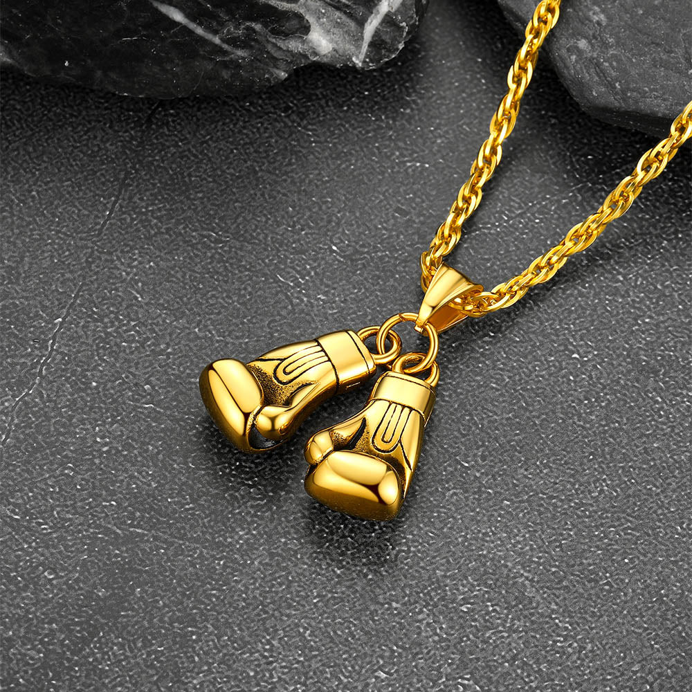 Boxing Gloves Pendant Bodybuilding Necklace for Men Boys