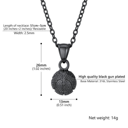  Basketball Necklace Sports Pendants for Men Ball Fans