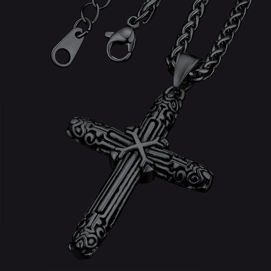 FaithHeart Christian Monkey King Stick Cross Necklace for Men FaithHeartimg