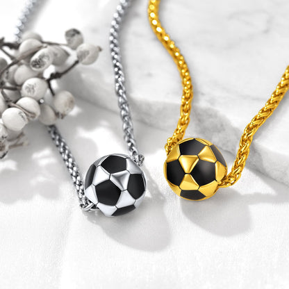 FaithHeart Unisex Trendy 3D Soccer Pendant Sport Necklace FaithHeart
