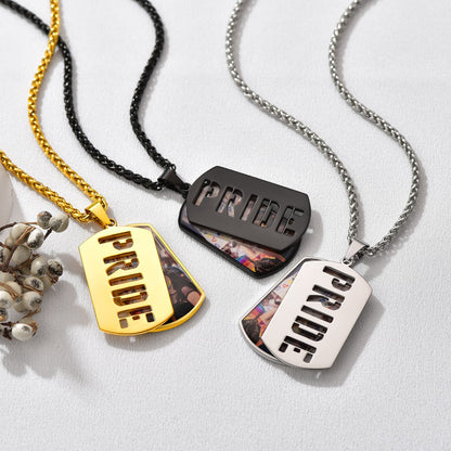 FaithHeart Military Dog Tags With Picture Name Text Engraved Custom Necklace FaithHeart