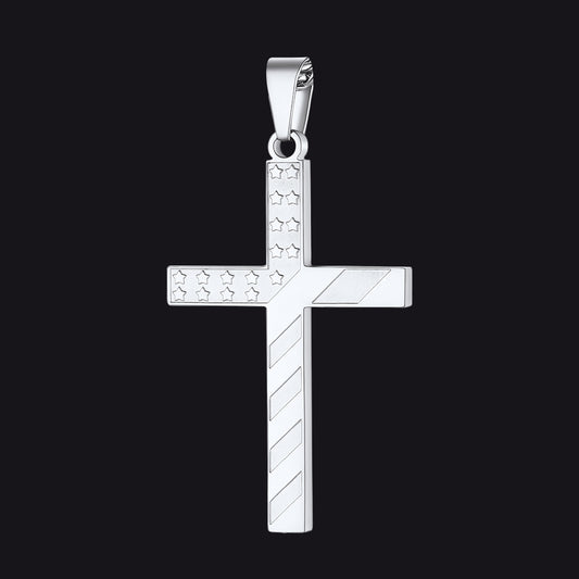 American Flag Cross Pendant FaithHeart Jewelry