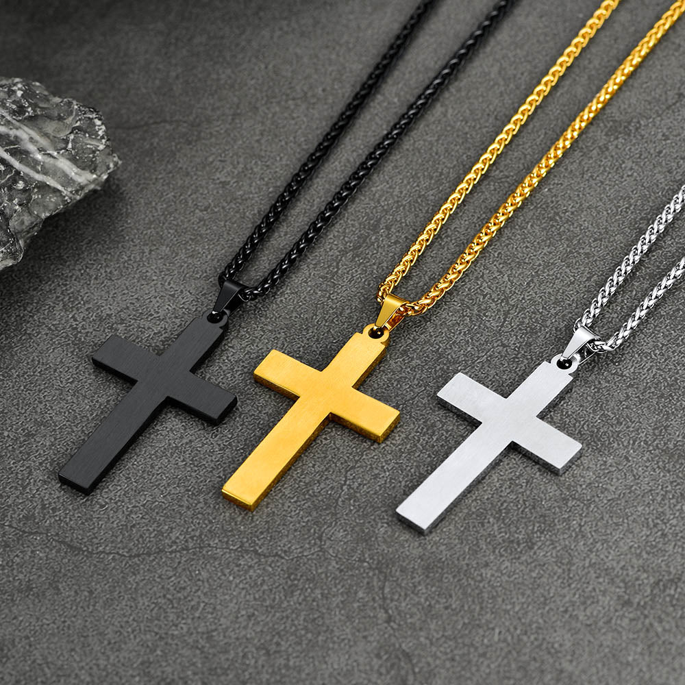 FaithHeart American flag Cross Necklace Stainless Steel Religious Jewelry FaithHeart