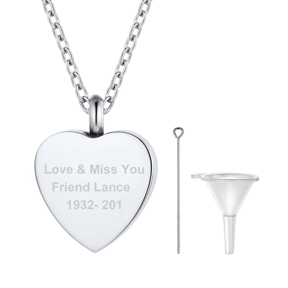 Customized Heart Urn Necklace for Ashes Cremation Jewelry