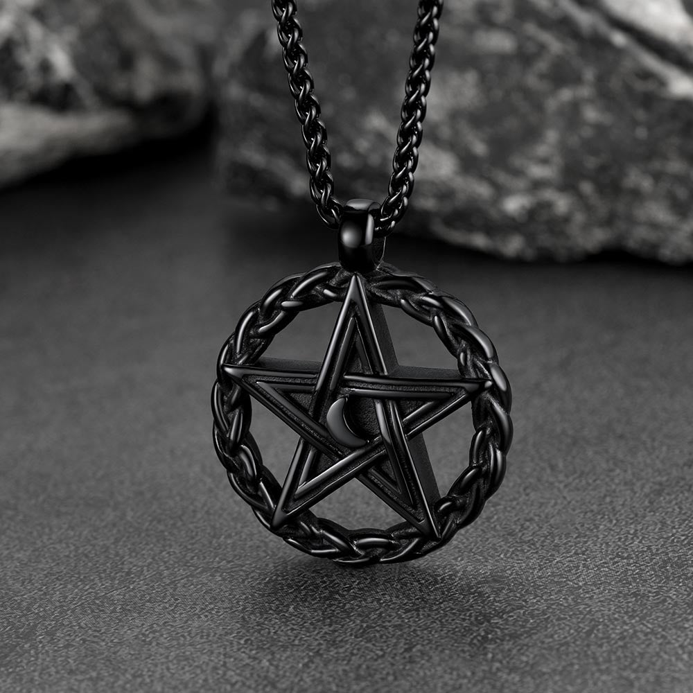FaithHeart Vintage Pentagram Necklace Witch Necklace for Men FaithHeart