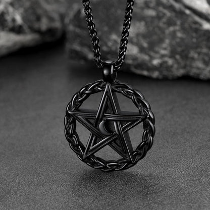FaithHeart Vintage Pentagram Necklace Witch Necklace for Men FaithHeart