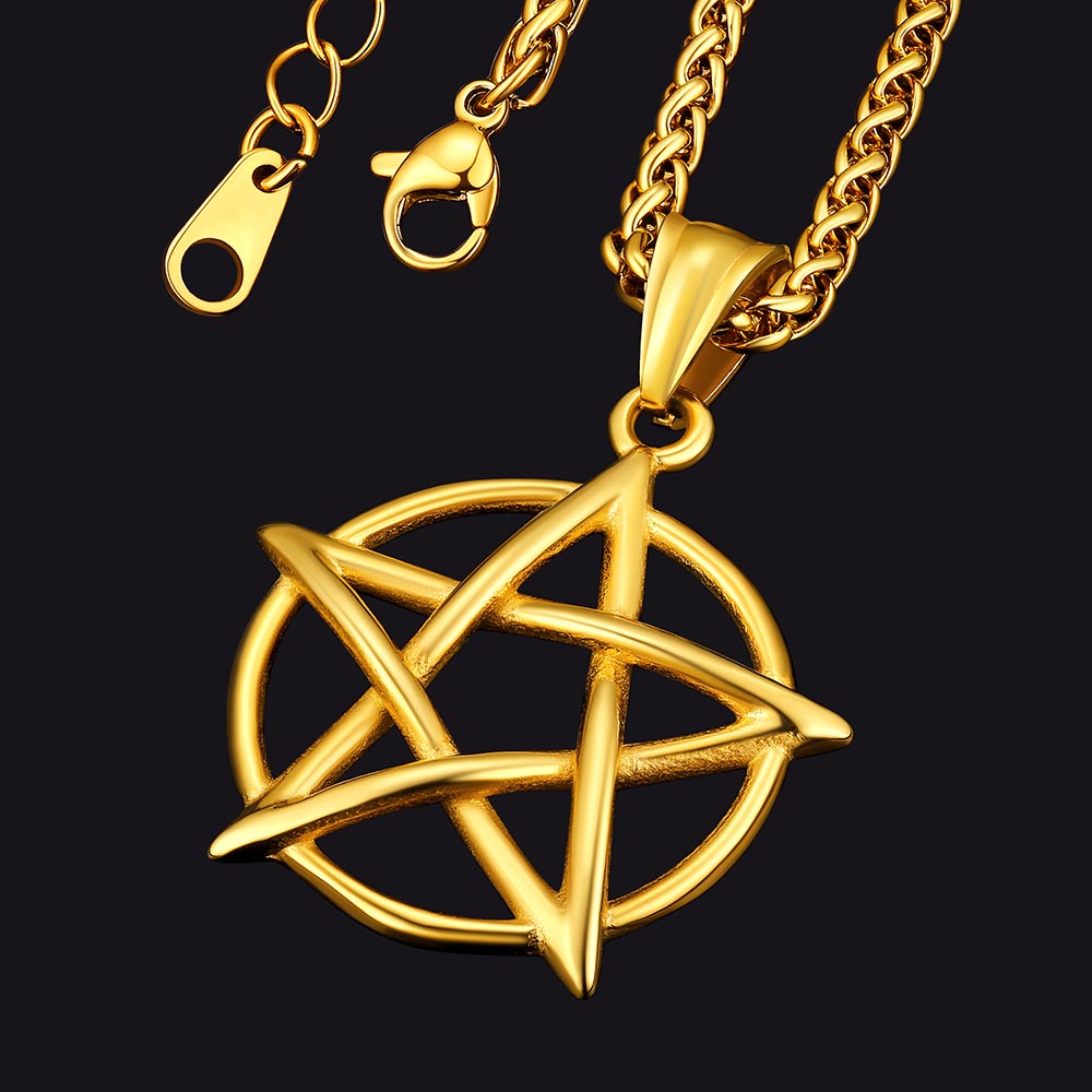 FaithHeart Tetragrammaton Pentagram Necklace for Men FaithHeart
