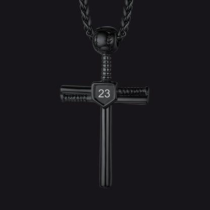 Baseball Cross Pendant Custom Sport Necklace
