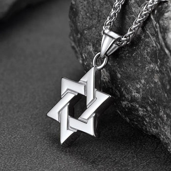 FaithHeart Classic Star of David Pendant Necklace For Men FaithHeart