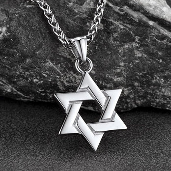 FaithHeart Classic Star of David Pendant Necklace For Men FaithHeart