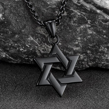 FaithHeart Classic Star of David Pendant Necklace For Men FaithHeart