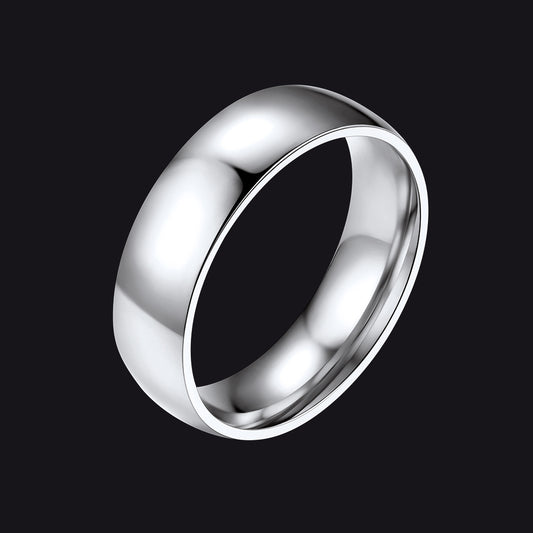 Silver / 12 6mm Minimalist Plain Band Ring for Men Womenimg