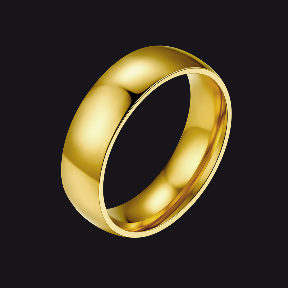 Gold / 12 6mm Minimalist Plain Band Ring for Men Women
