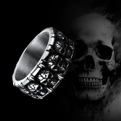 Skull Evil Teeth Stainless Steel Ring For Men