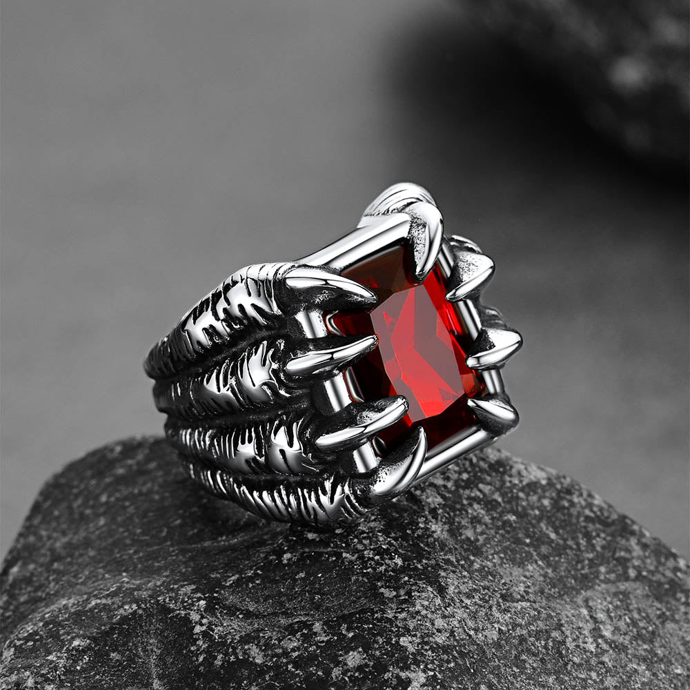 FaithHeart Gemstone Dragon Claw Ring For Men FaithHeart