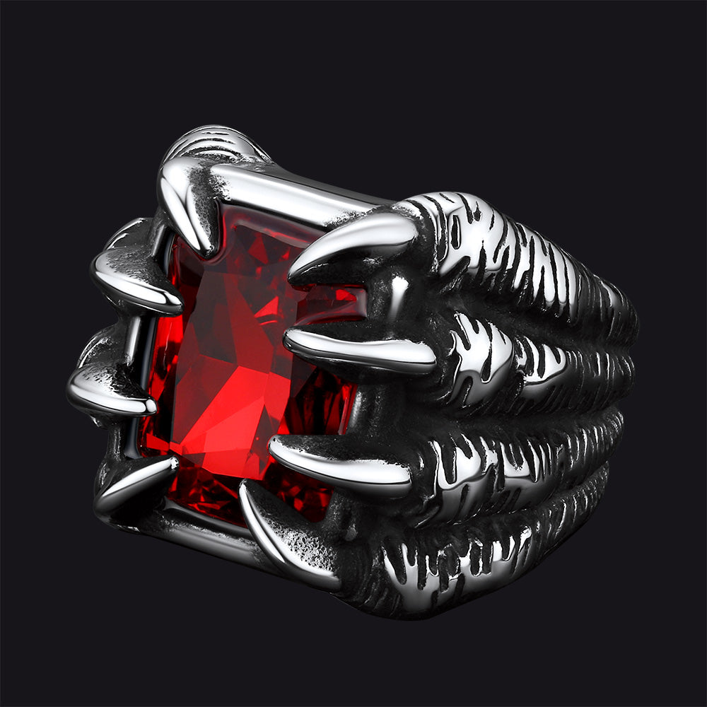 FaithHeart Gemstone Dragon Claw Ring For Men FaithHeart