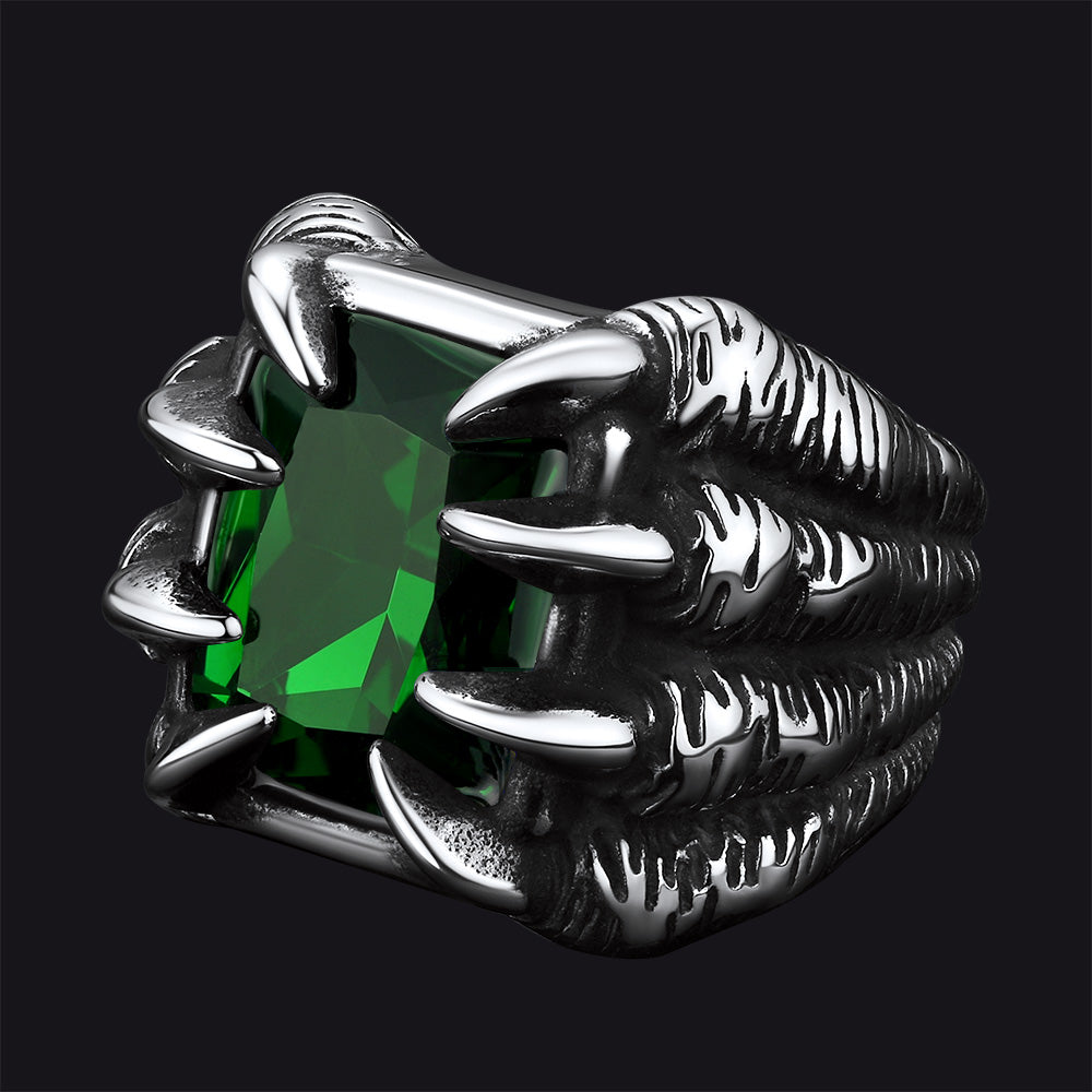 FaithHeart Gemstone Dragon Claw Ring For Men FaithHeart