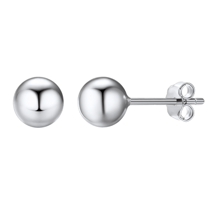 S925 Silver Minimalist Ball Stud Earrings for Women