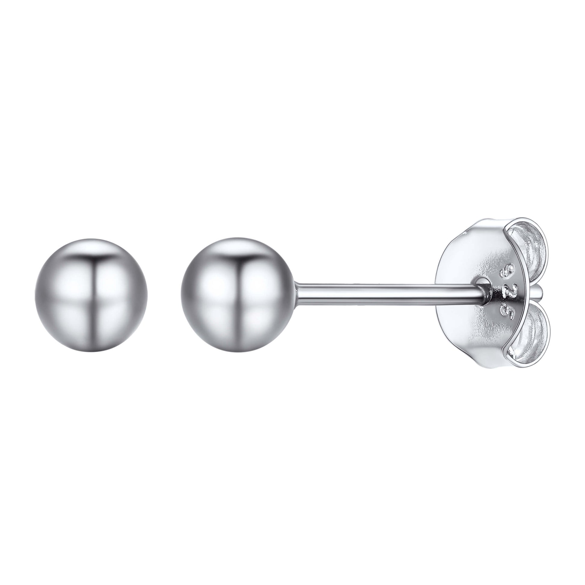 S925 Silver Minimalist Ball Stud Earrings for Women