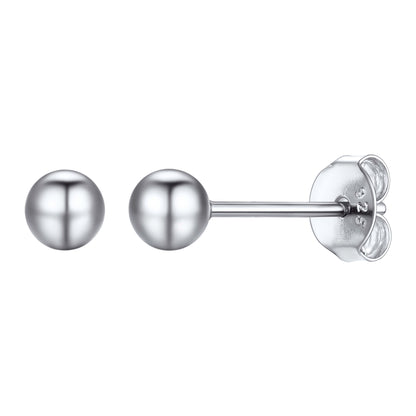 S925 Silver Minimalist Ball Stud Earrings for Women