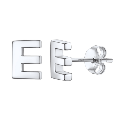 Sterling Silver Tiny Initial Letter Earrings Alphabet Studs for Women Girls Men