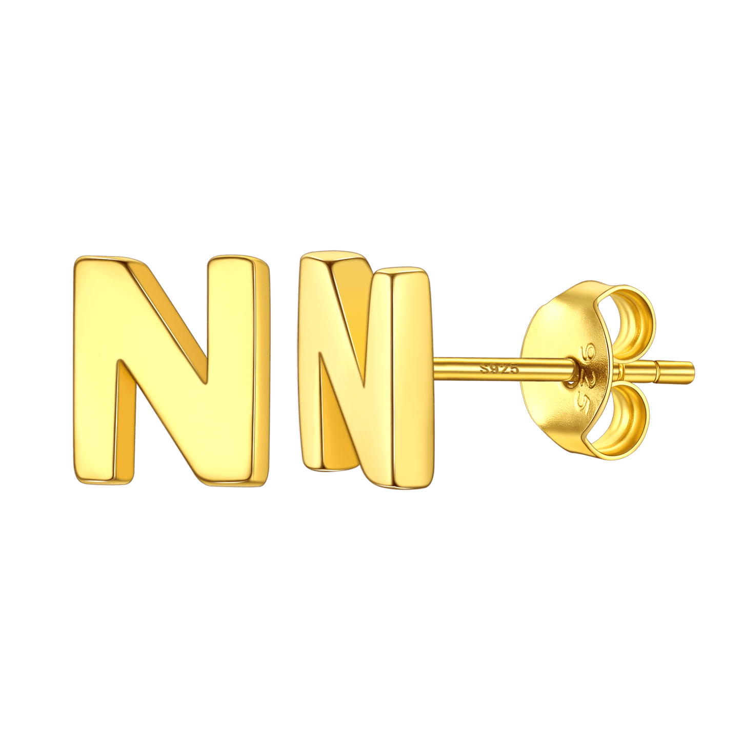 Sterling Silver Tiny Initial Letter Earrings Alphabet Studs for Women Girls Men