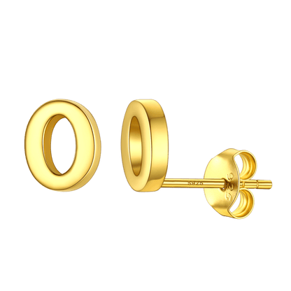 Sterling Silver Tiny Initial Letter Earrings Alphabet Studs for Women Girls Men