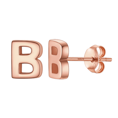 Sterling Silver Tiny Initial Letter Earrings Alphabet Studs for Women Girls Men