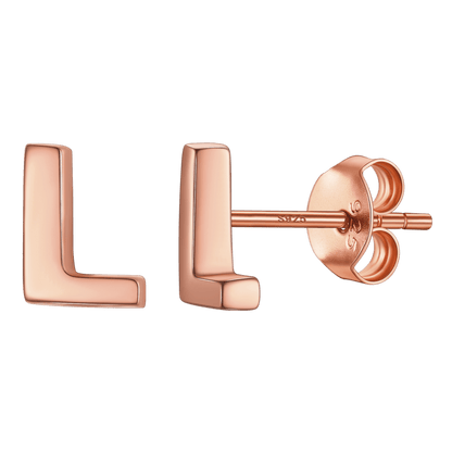 Sterling Silver Tiny Initial Letter Earrings Alphabet Studs for Women Girls Men