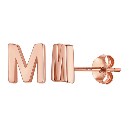 Sterling Silver Tiny Initial Letter Earrings Alphabet Studs for Women Girls Men