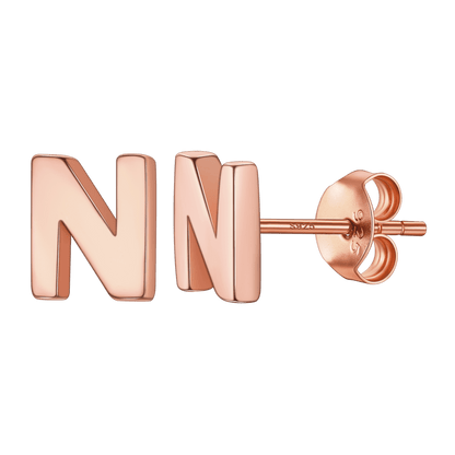 Sterling Silver Tiny Initial Letter Earrings Alphabet Studs for Women Girls Men