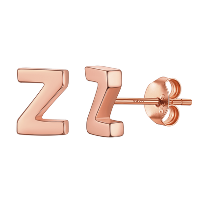 Sterling Silver Tiny Initial Letter Earrings Alphabet Studs for Women Girls Men