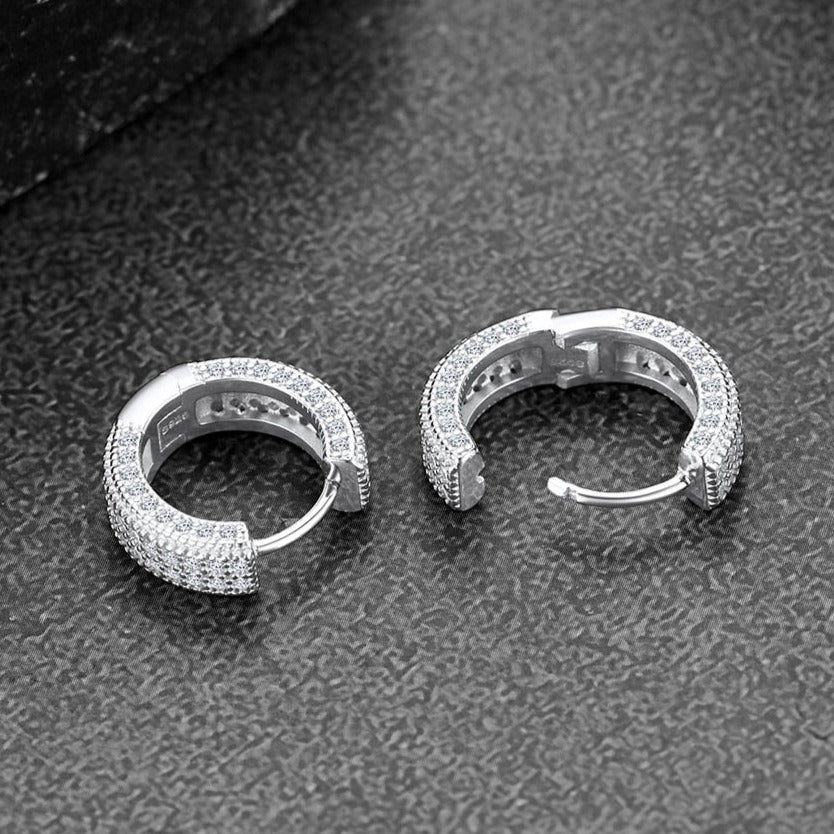 FaithHeart Zircon Hoop Sterling Silver Earrings FaithHeart Jewelry